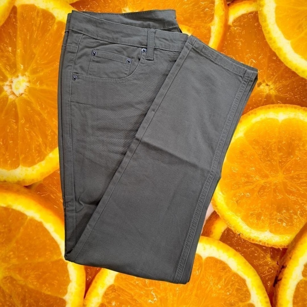 Under 510 Olive Green Casual Canvas Pants, Straight Leg, Comfort Trousers 34x26